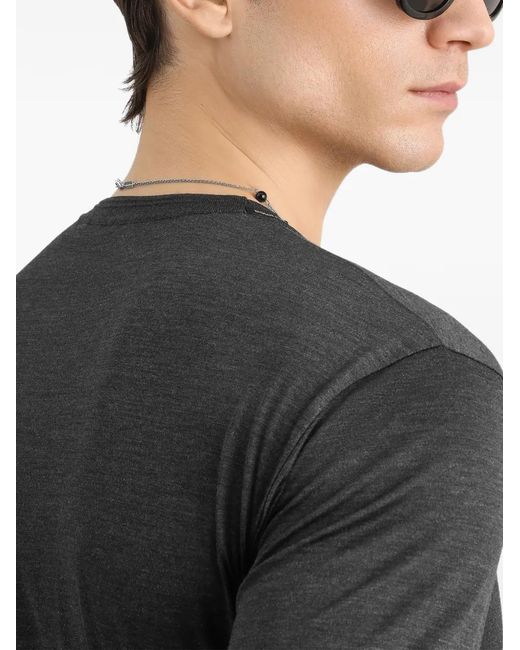 Dolce & Gabbana Black Silk T-Shirt for men