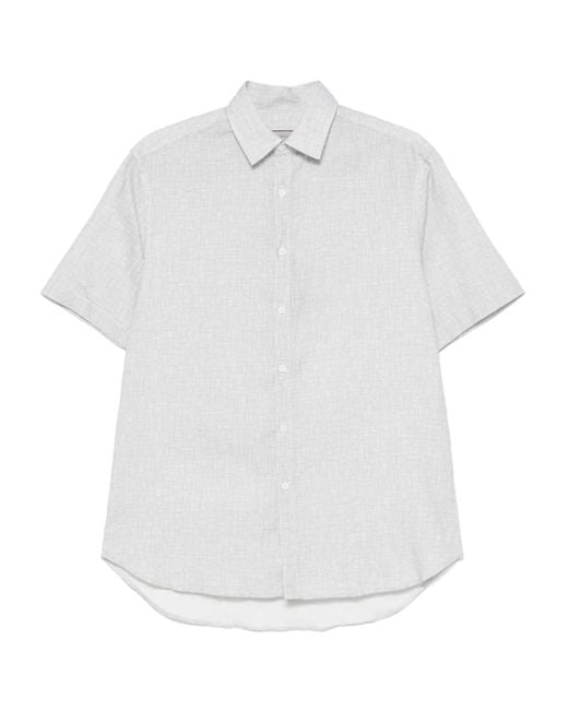 Canali White Printed Shirt for men
