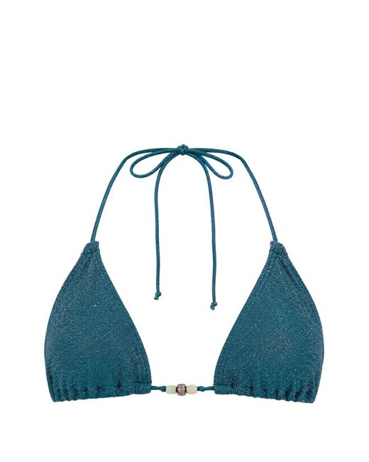 BOUND Blue Ingrid Beaded Bikini Top