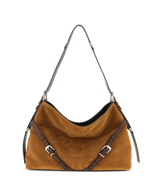 Givenchy Brown Medium Voyou Suede Shoulder Bag