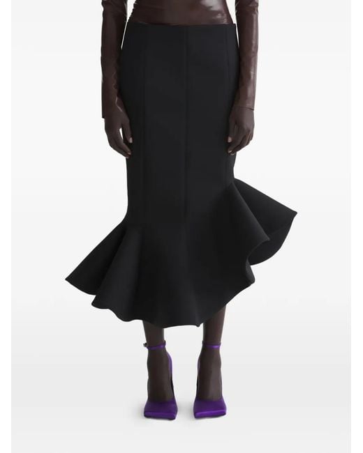 Mugler Black Ruffled Skirt