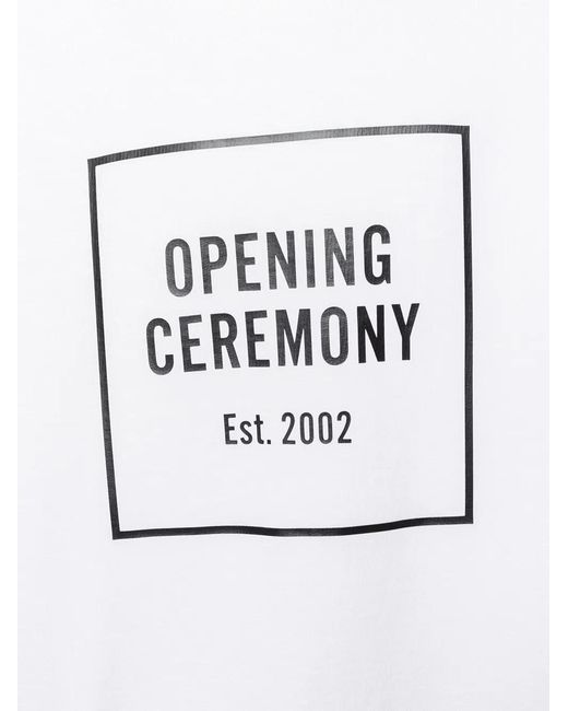 Opening Ceremony White Box Logo Crew Neck Sweatshirt for men