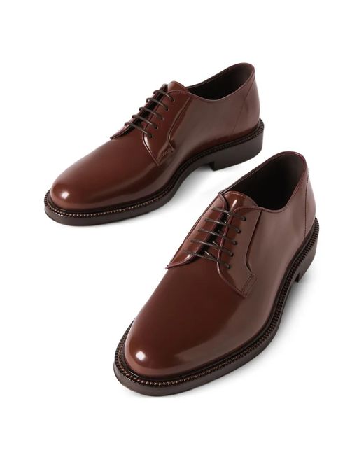 Brunello Cucinelli Brown Derbies À Talon Épais for men