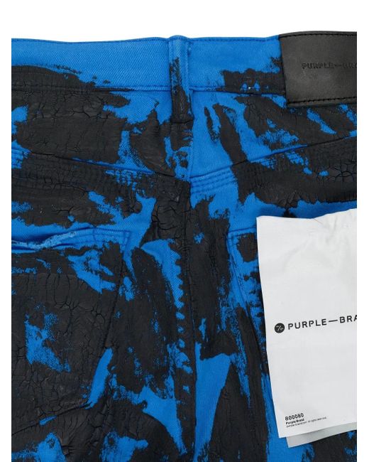 Vaqueros skinny con pintura estampada Purple Brand de hombre de color Blue