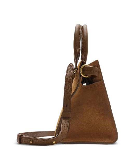 Burberry Brown Mini Cotswolds Check-Engraved Tote Bag