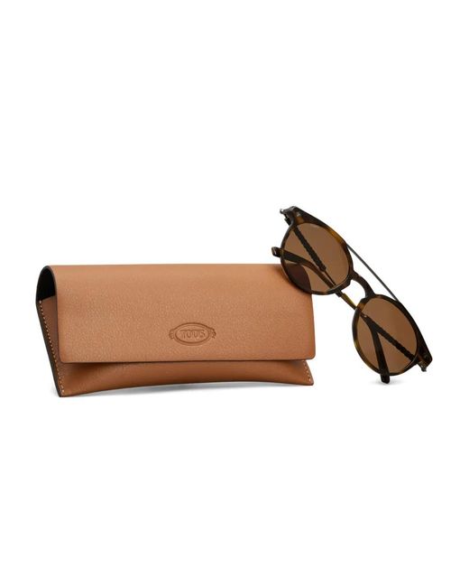 Tod's Brown Braided Round-Frame Sunglasses for men