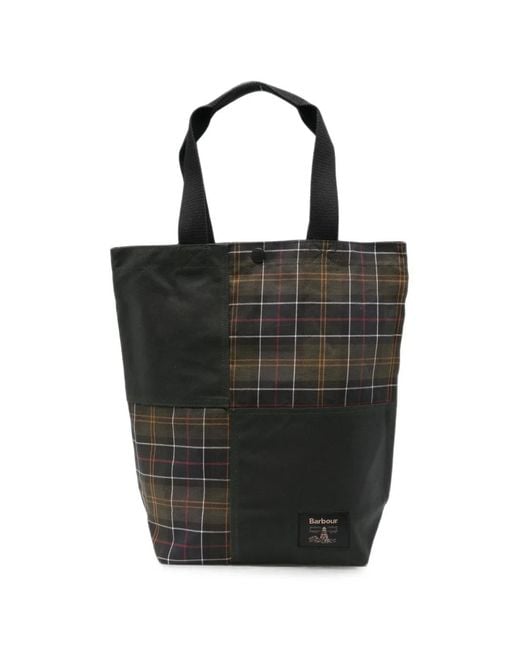 Barbour Black Patchwork Tartan Tote Bag