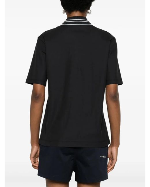 Moncler Black Logo-Patch Polo Shirt
