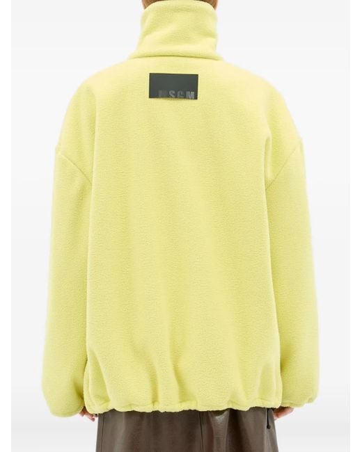 MSGM Yellow Zip-Fastening Sweatshirt