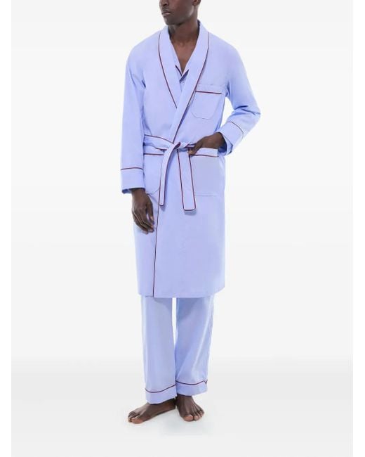Fursac Purple Cotton Robe for men