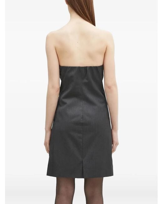 Samsøe & Samsøe Black Strapless Button-Front Mini Dress