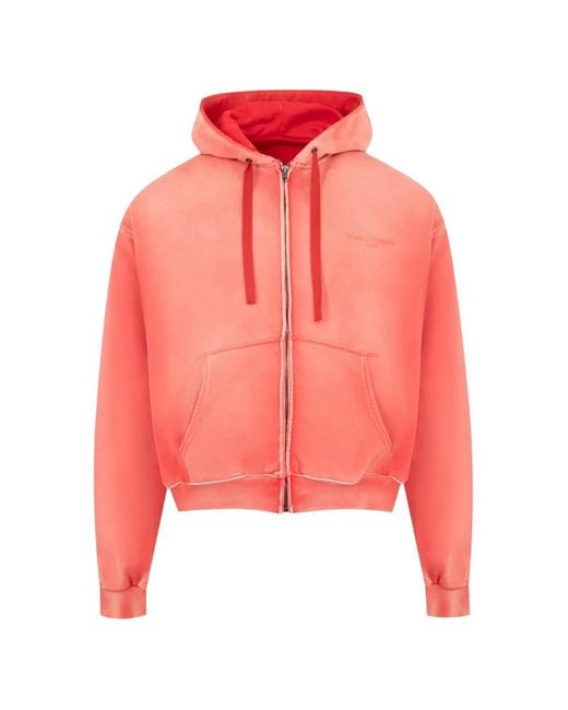 Maison Margiela Red Sweat Zippé À Capuche for men