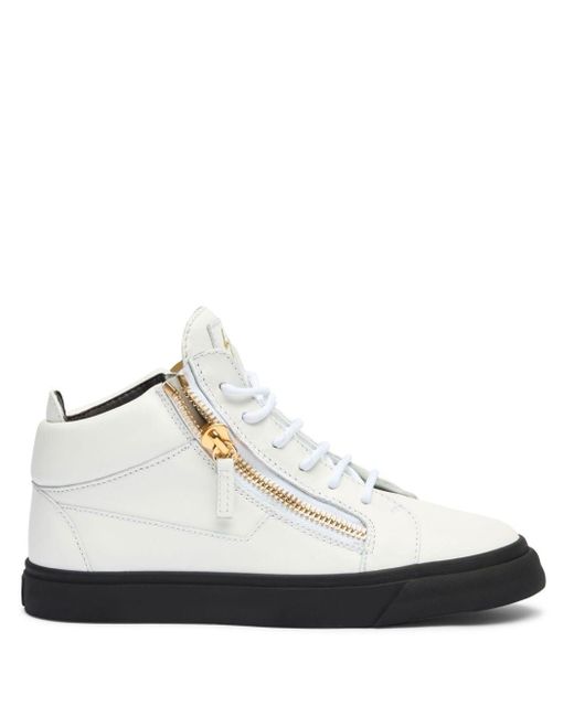 Giuseppe Zanotti White Kriss Leather Sneakers