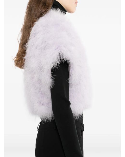 Yves Salomon White Feather Cape