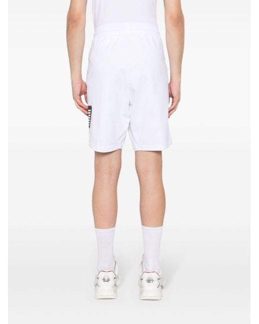 Pantalones cortos de chándal con logo EA7 de hombre de color White