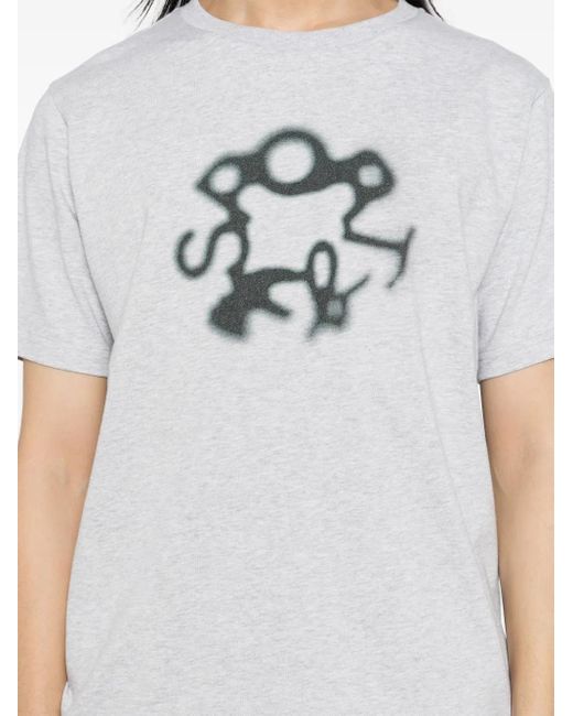 SPORT b. by agnès b. Faded Circle T-Shirt in White für Herren
