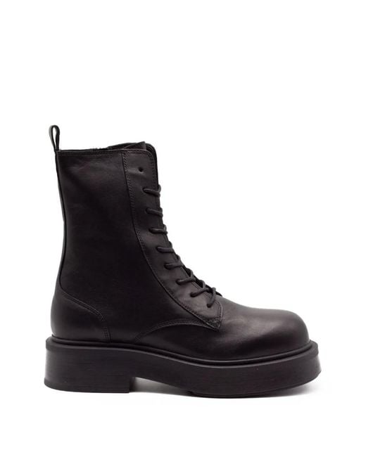 Vic Matié Black Lace-Up Platform Boots
