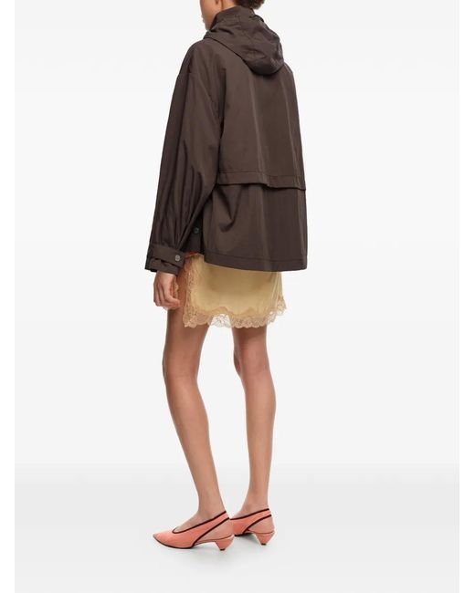 Bimba Y Lola Brown Hooded Zip Jacket