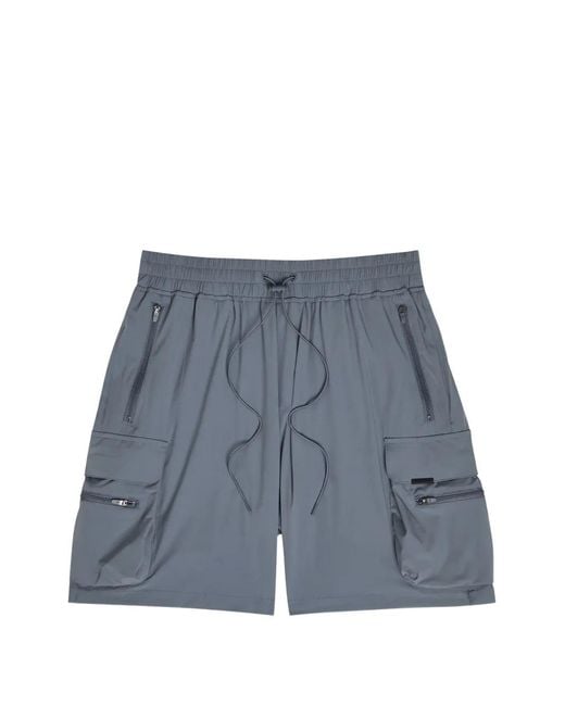 REPRESENT 247 Blue Zip-Pocket Drawstring Shorts for men