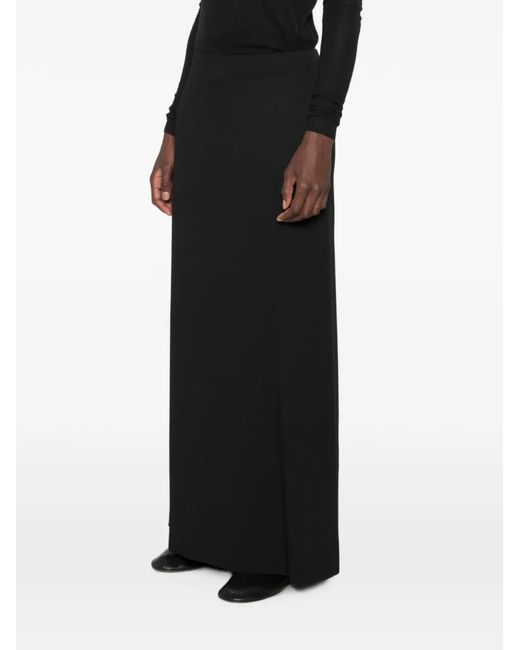 Jil Sander Black Pleated-Insert Side-Pocket Maxi Skirt
