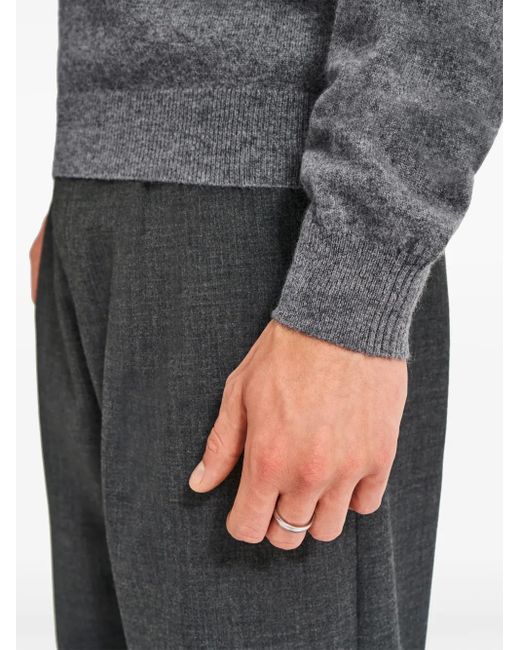 Pringle of Scotland Gray Cashmere V-Neck Knitted Sweater for men