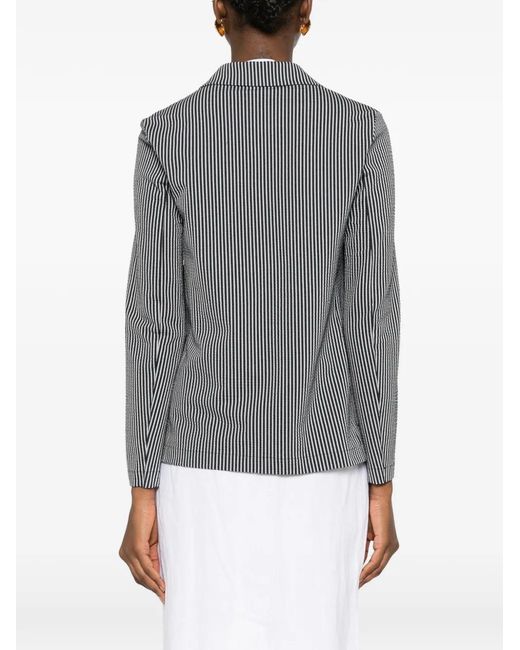 Harris Wharf London Gray Striped Pocket Jacket