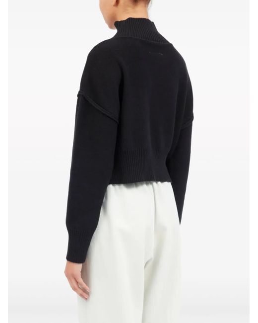 MM6 by Maison Margiela Black High-Neck Cut-Out Jumper