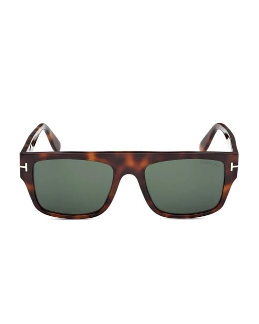 Tom Ford Green Tortoiseshell Square Frame Sunglasses for men