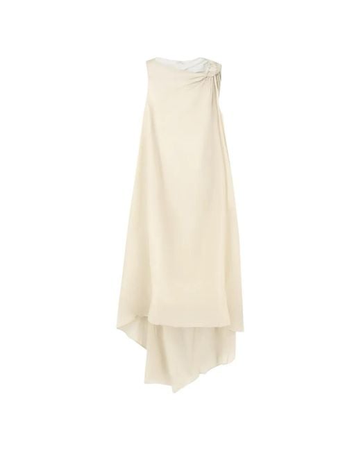 LAMRONS White Knot-Detail Sleeveless Dress