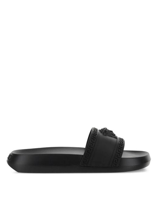 Versace Black Medusa-Embellished Slides for men