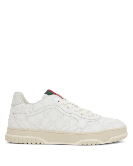 Gucci White Re-Web Sneakers