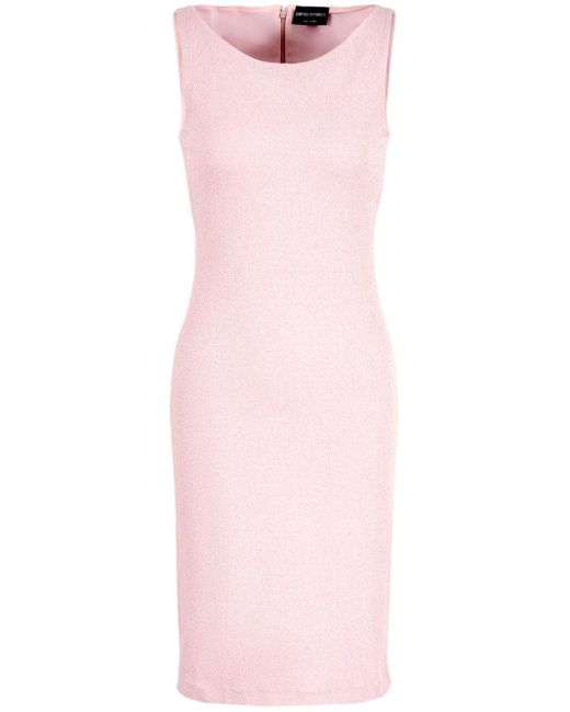 Robe en jacquard à design sans manches Emporio Armani en coloris Pink