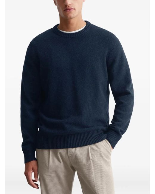 Marc O' Polo Blue Textured Crew-Neck Sweater for men