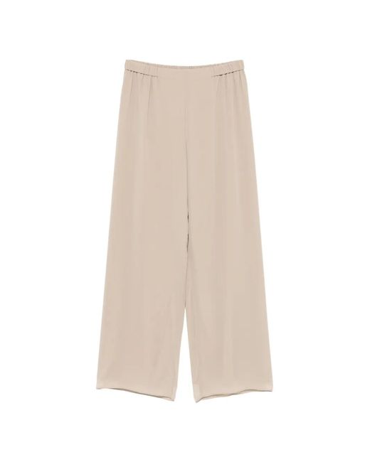 Marina Rinaldi Natural Gamba Elasticated-Waistband Palazzo Pants