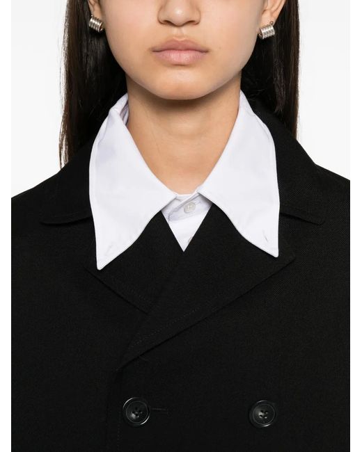 Sofie D'Hoore Black Double-Breasted Notch-Lapel Coat