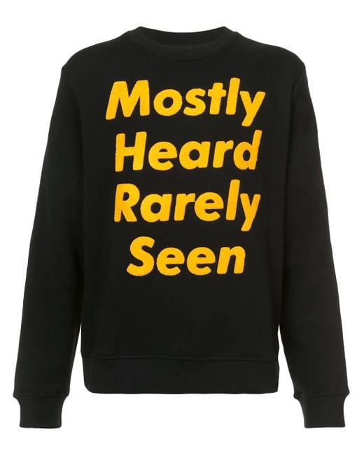 Mostly Heard Rarely Seen Black Felpa Con Logo Stampato for men