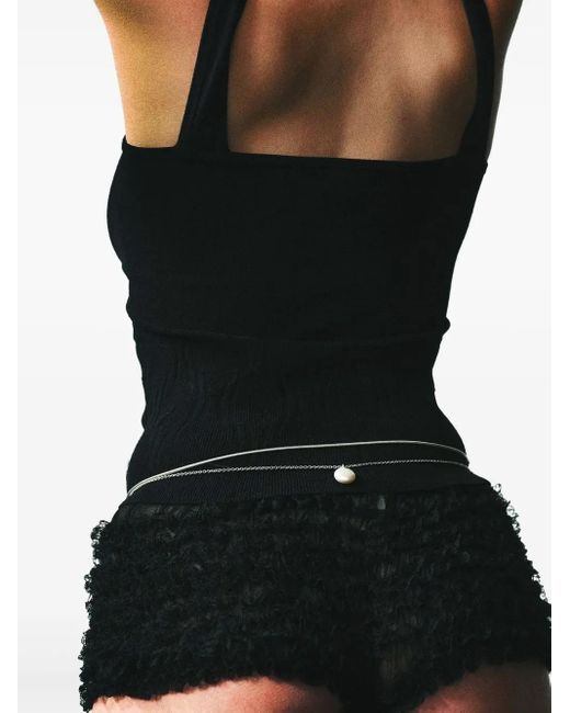 Sapir Bachar White Pearl Double-Chain Belt