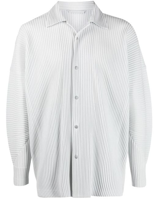 Homme Plissé Issey Miyake Klassisches Button-down-Hemd in White für Herren