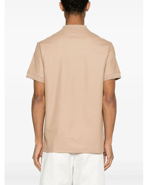 Burberry Natural Embroidered-Logo Cotton Polo Shirt for men