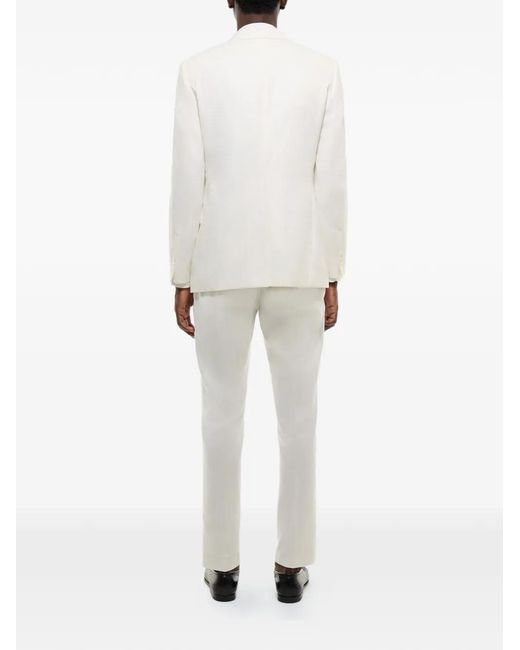 Fursac White Single-Breasted Blazer for men