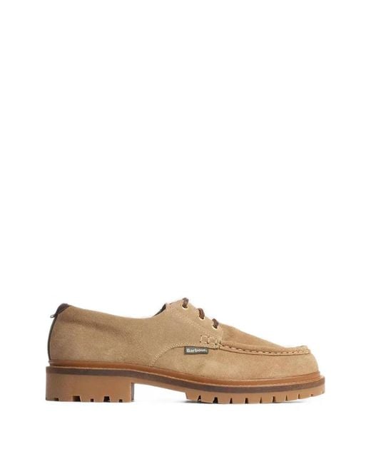 Barbour Brown Paxton Apron Leather Derby Shoes for men