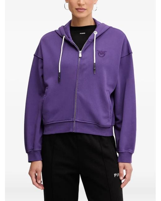 Pinko Purple Hooded Zipped Hoodie
