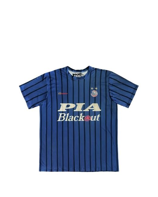 Travis Scott Blue T-Shirt À Fines Rayures for men