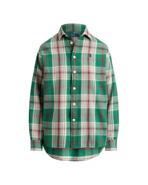 Polo Ralph Lauren Green Relaxed Fit Plaid Cotton Shirt