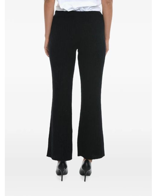 Herskind Black Ribbed Flared Trousers