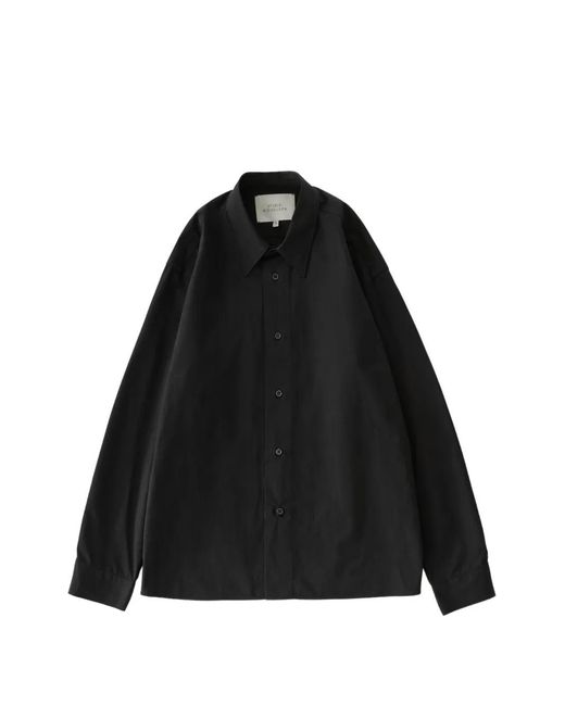 Studio Nicholson Black Hal Sanded-Cotton Shirt for men