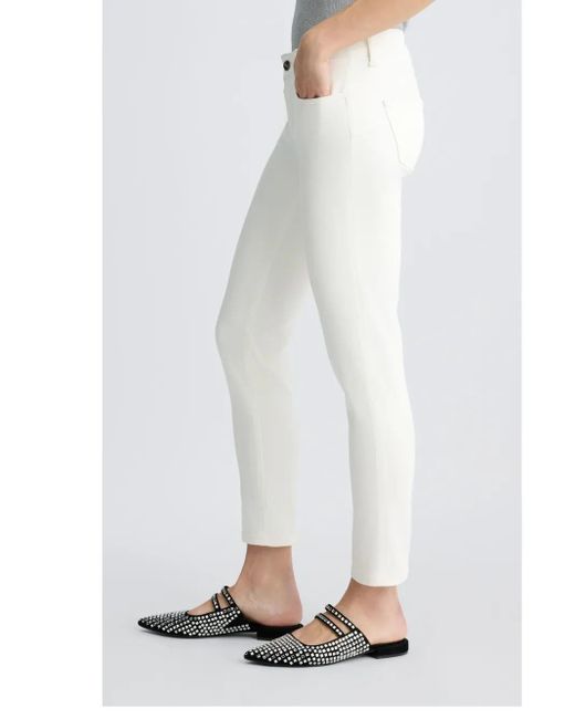 Liu Jo White Cropped Straight-Leg Trousers