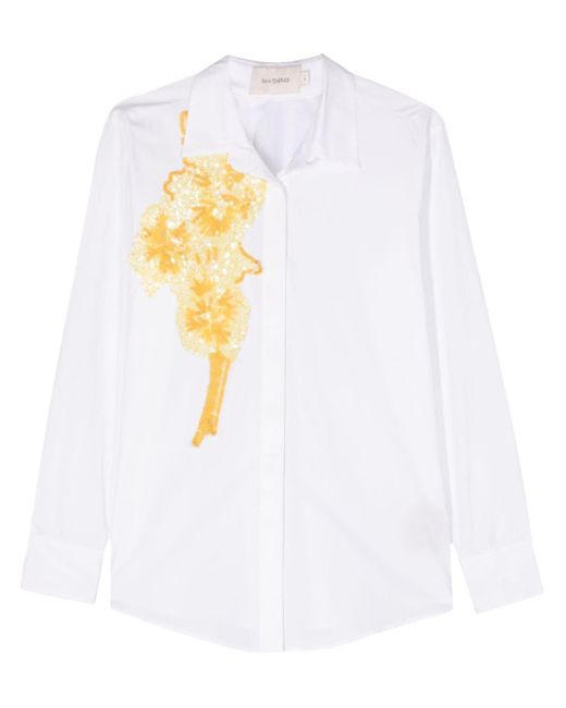 Silvia Tcherassi White Rimini Sequin-embellished Shirt