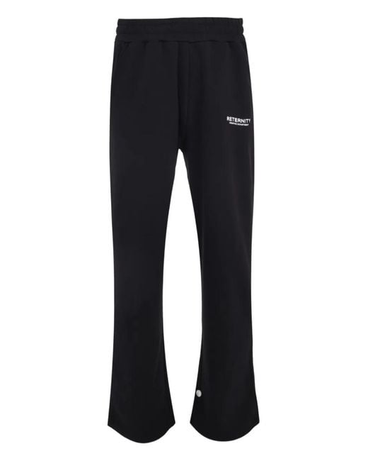 RETERNITY Black Logo-Detail Track Pants for men