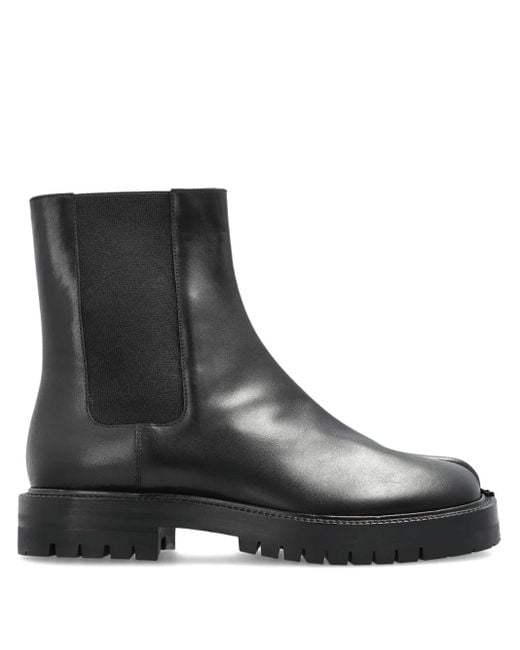 Maison Margiela Black Tabi Elasticated-Sides Chelsea Boots